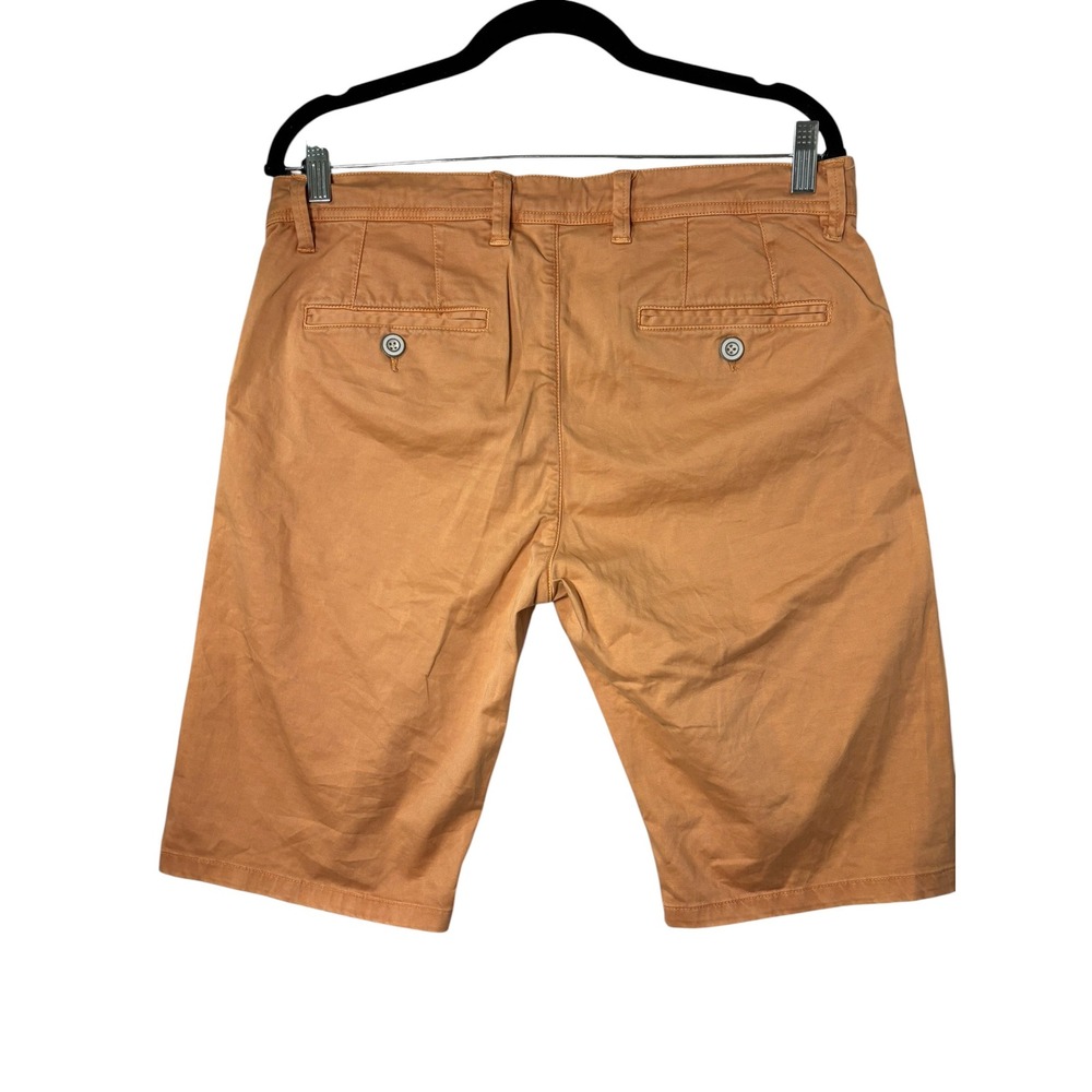 Mens Chino Shorts Burnt Orange‎ Apricot Casual Summer Twill Size 33 - Picture 2 of 5